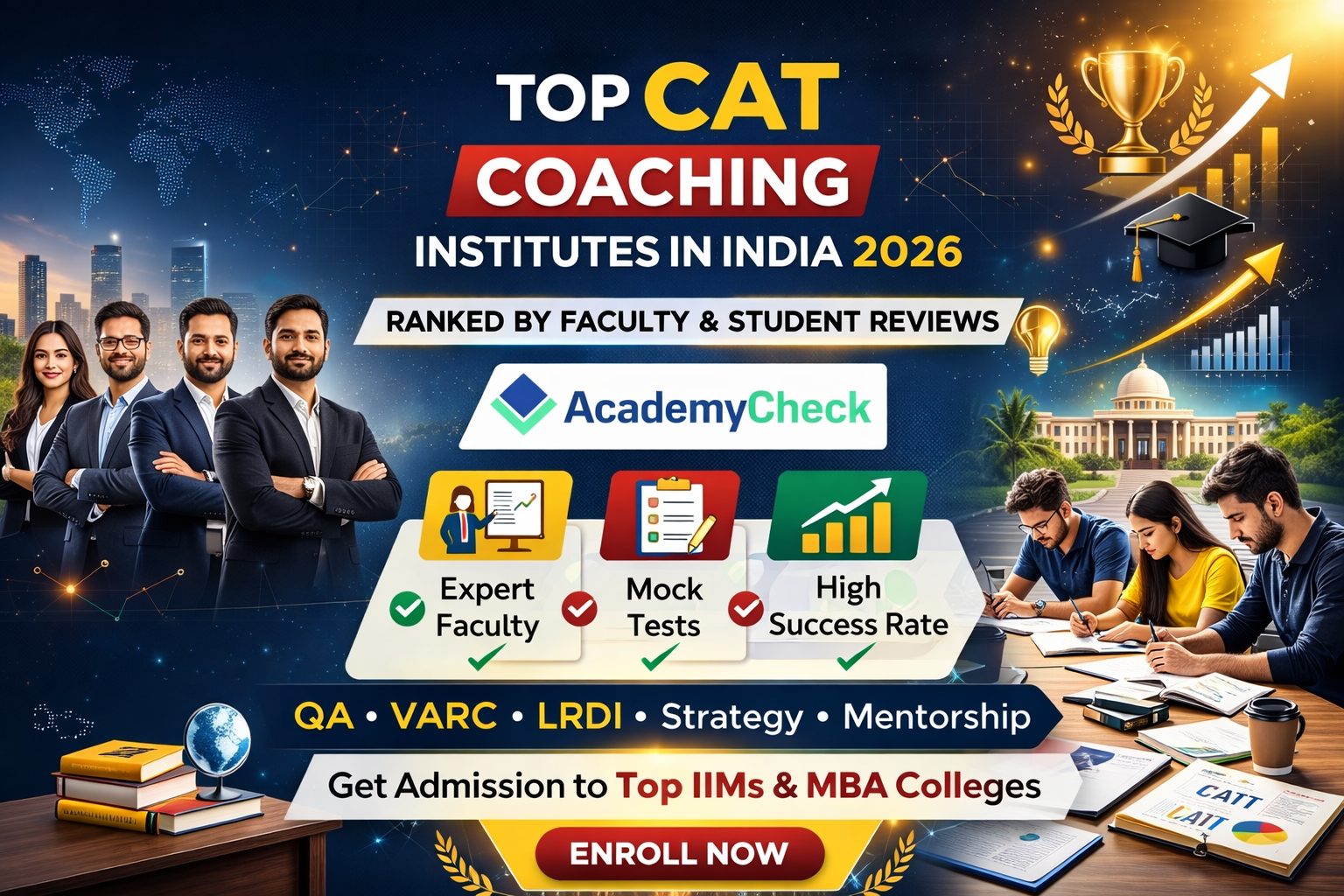 Top CAT Coaching Institutes in India 2026: Ranked by Faculty & Student Reviews